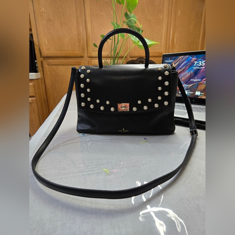 Kate Spade Black Studded Shoulder Bag